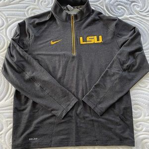 LSU Nike Game Day Dri-fit Quarter Zip Pullover